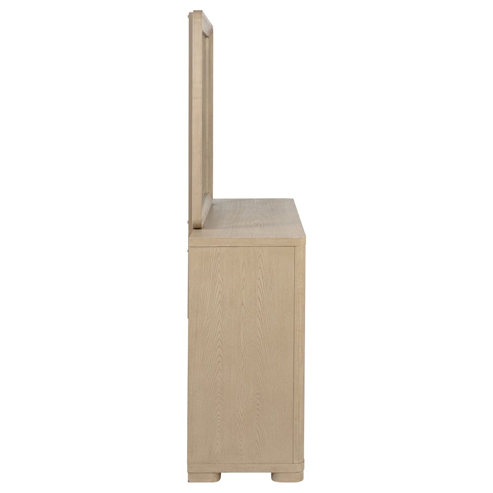 Ladera 6-drawer Bedroom Dresser and Mirror Light Elm. Picture 9