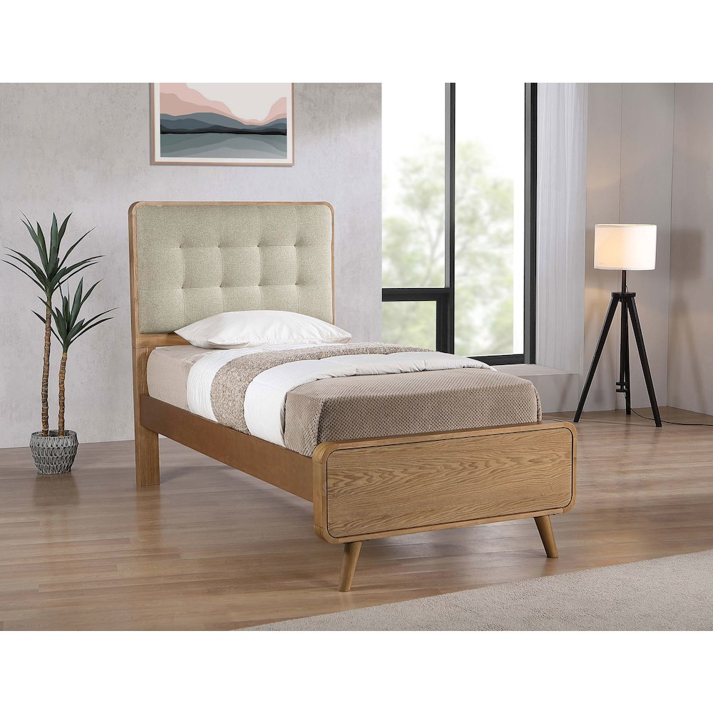 Robyn Wood Twin Platform Bed Light Ash. Picture 2