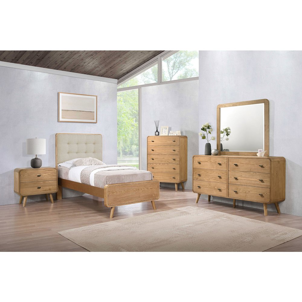 Robyn Wood Twin Platform Bed Light Ash. Picture 11
