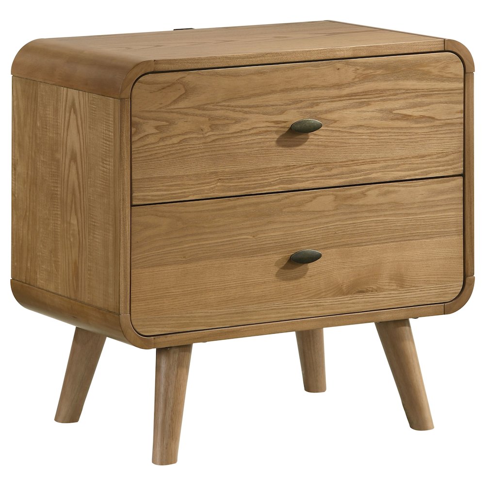 Robyn 2-drawer Nightstand Bedside Table Light Ash. Picture 1