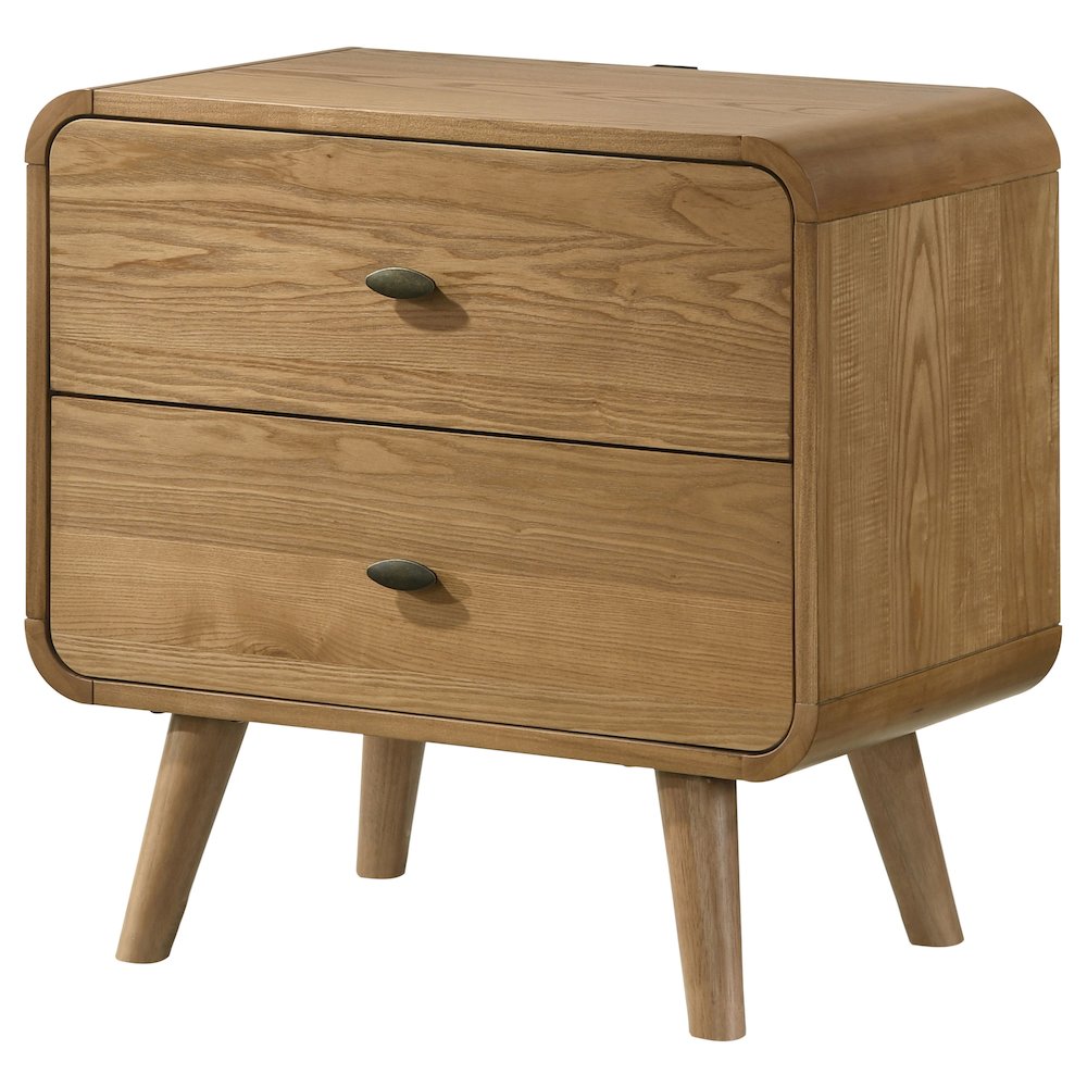 Robyn 2-drawer Nightstand Bedside Table Light Ash. Picture 4