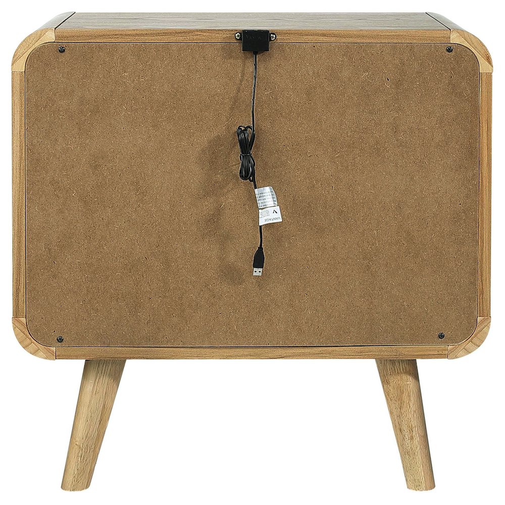 Robyn 2-drawer Nightstand Bedside Table Light Ash. Picture 7