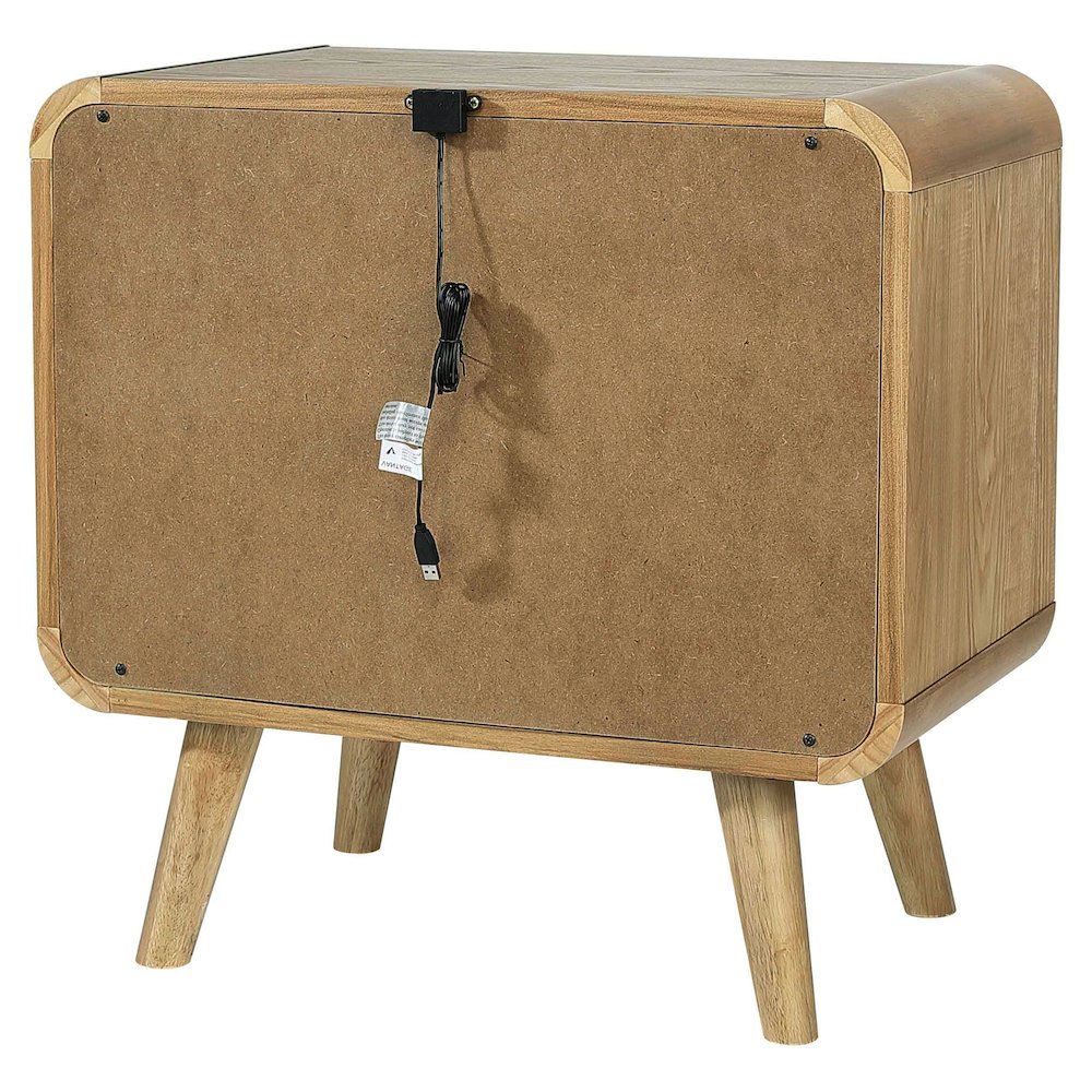 Robyn 2-drawer Nightstand Bedside Table Light Ash. Picture 8