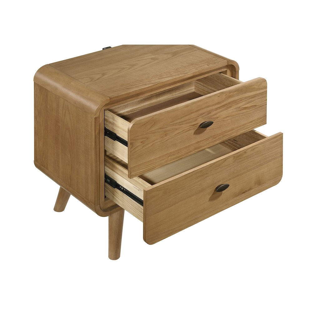 Robyn 2-drawer Nightstand Bedside Table Light Ash. Picture 10