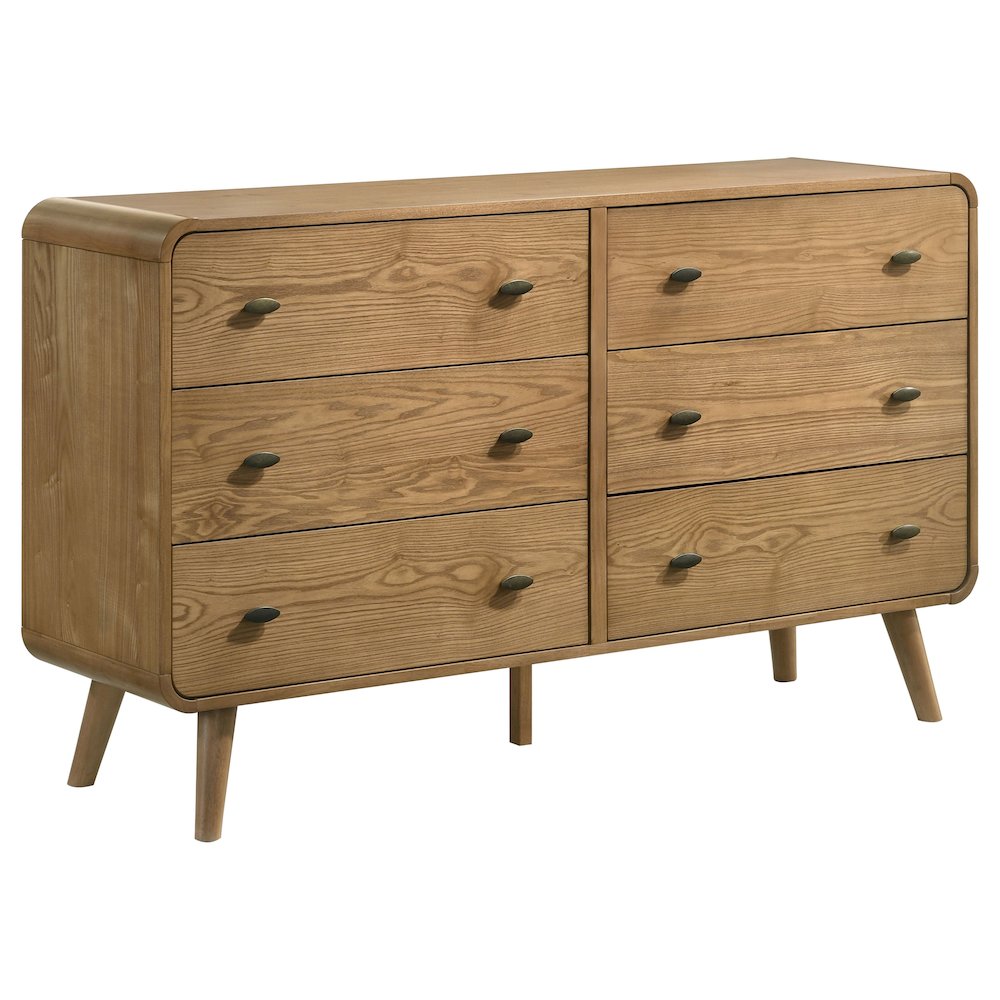 Robyn 6-drawer Dresser with Mirror Light Ash. Picture 1