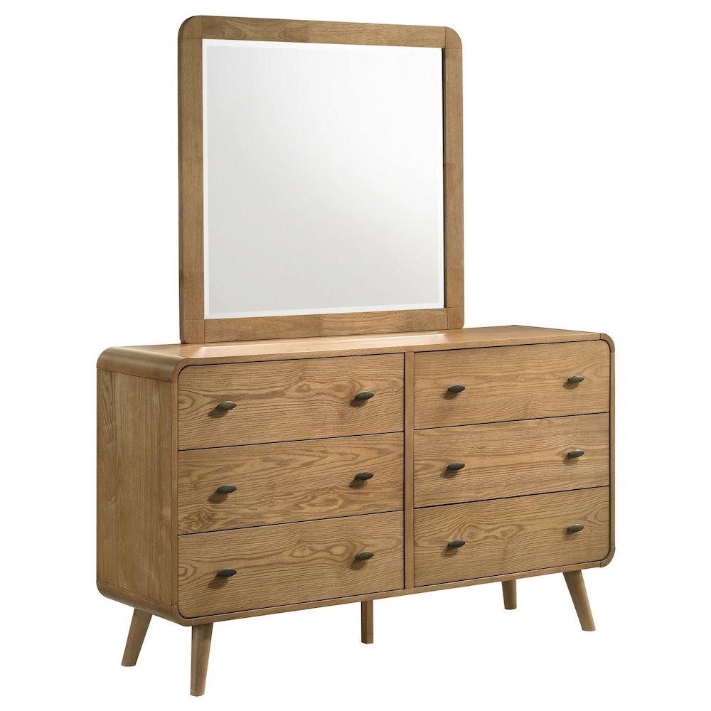 Robyn 6-drawer Bedroom Dresser and Mirror Light Ash. Picture 1