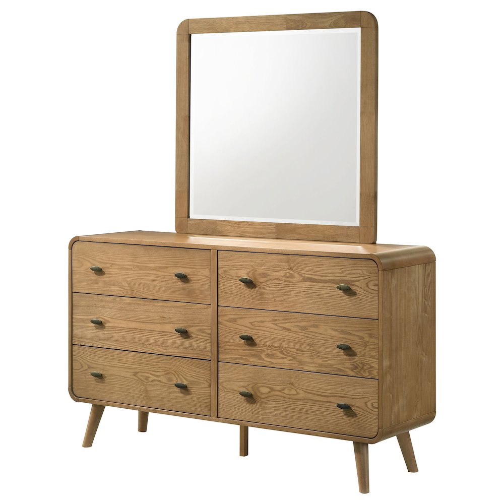 Robyn 6-drawer Bedroom Dresser and Mirror Light Ash. Picture 4