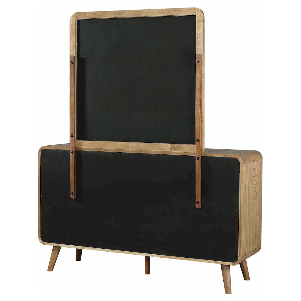 Robyn 6-drawer Bedroom Dresser and Mirror Light Ash. Picture 8
