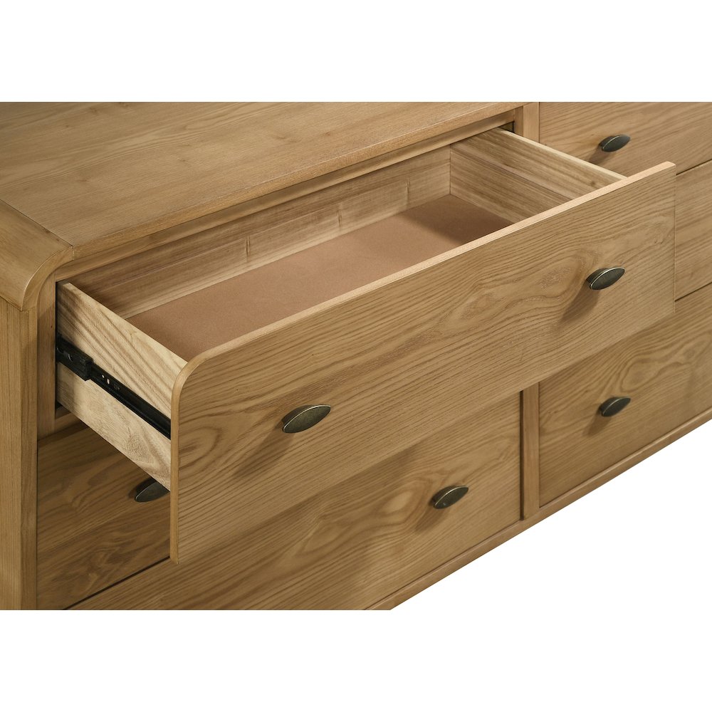Robyn 6-drawer Bedroom Dresser and Mirror Light Ash. Picture 10