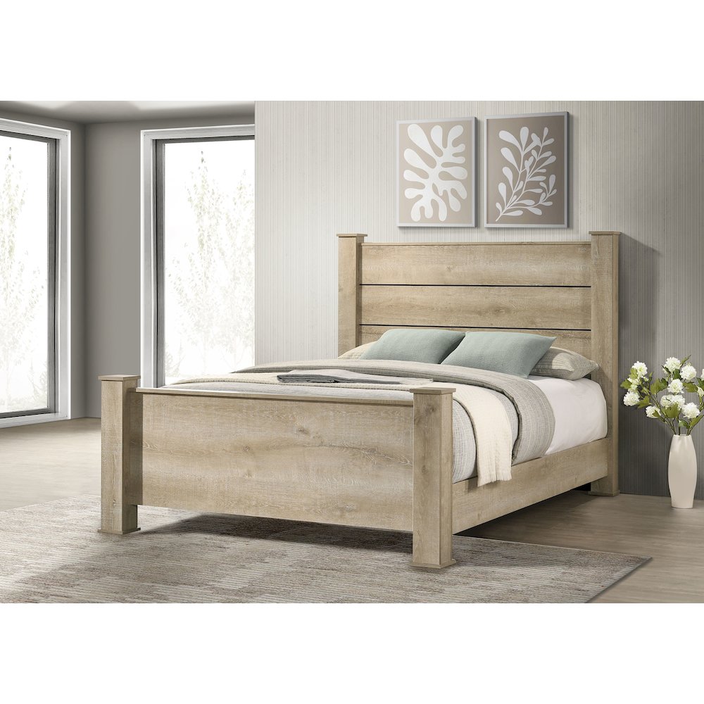 Oakglen 55-inch Queen Panel Bed Weathered Oak. Picture 2