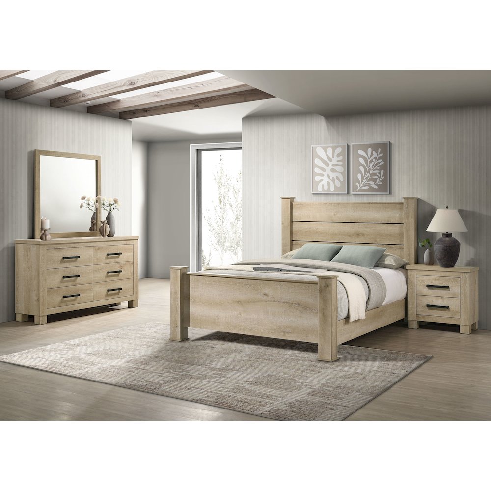 Oakglen 4-piece Queen Bedroom Set Weathered Oak. Picture 1
