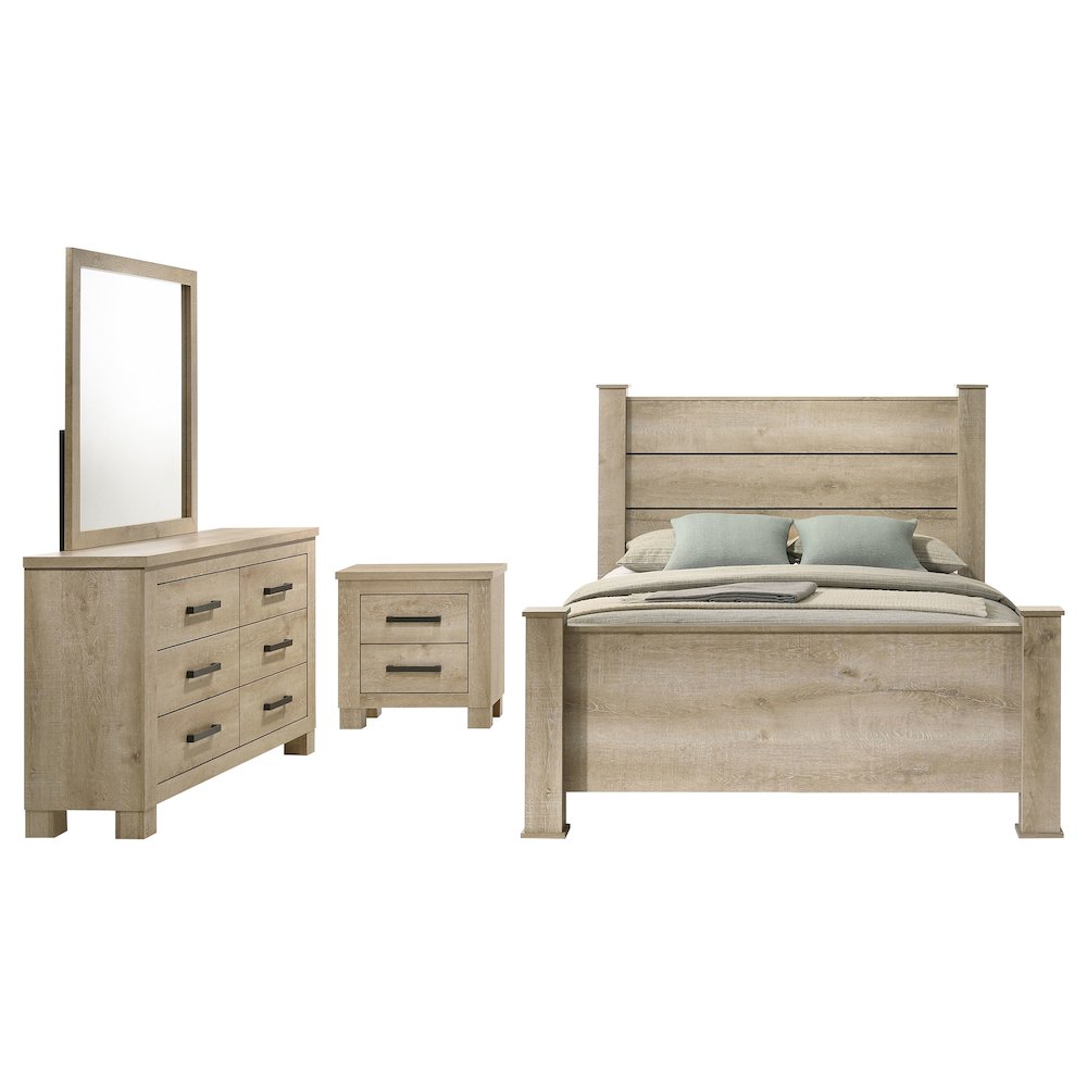 Oakglen 4-piece Queen Bedroom Set Weathered Oak. Picture 2
