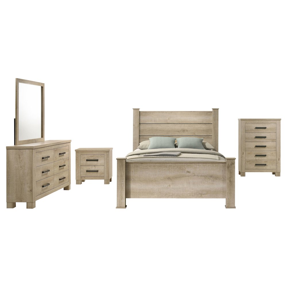 Oakglen 5-piece Queen Bedroom Set Weathered Oak. Picture 2
