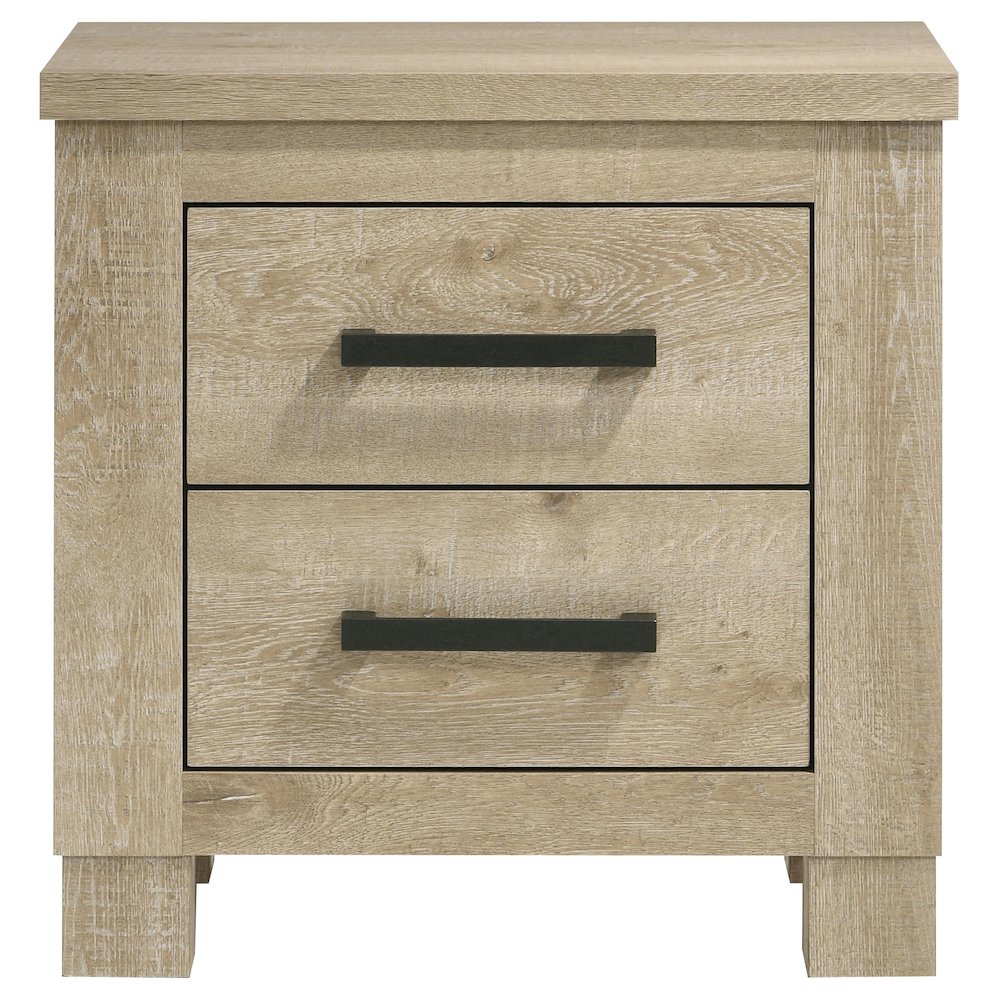 Oakglen 2-drawer Nightstand Bedside Table Weathered Oak. Picture 3