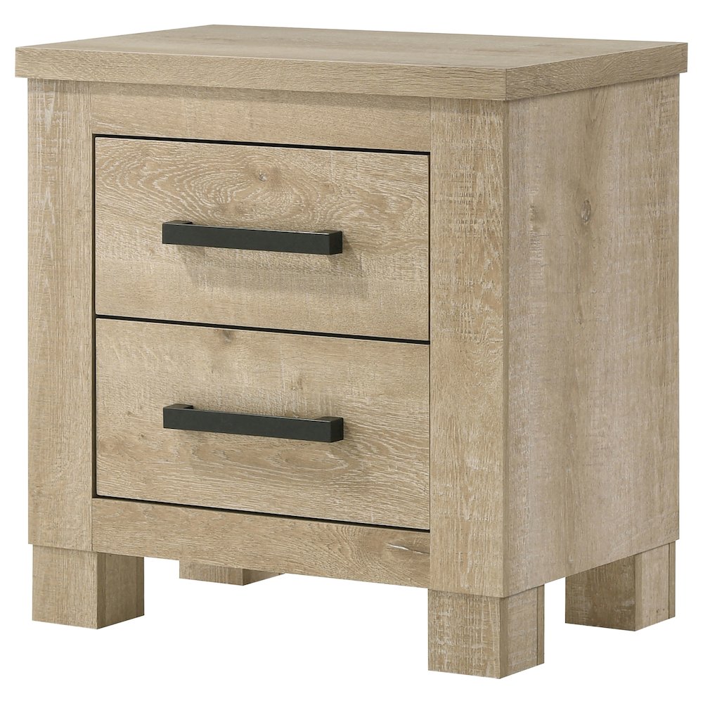 Oakglen 2-drawer Nightstand Bedside Table Weathered Oak. Picture 4