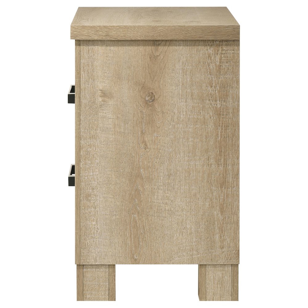Oakglen 2-drawer Nightstand Bedside Table Weathered Oak. Picture 5