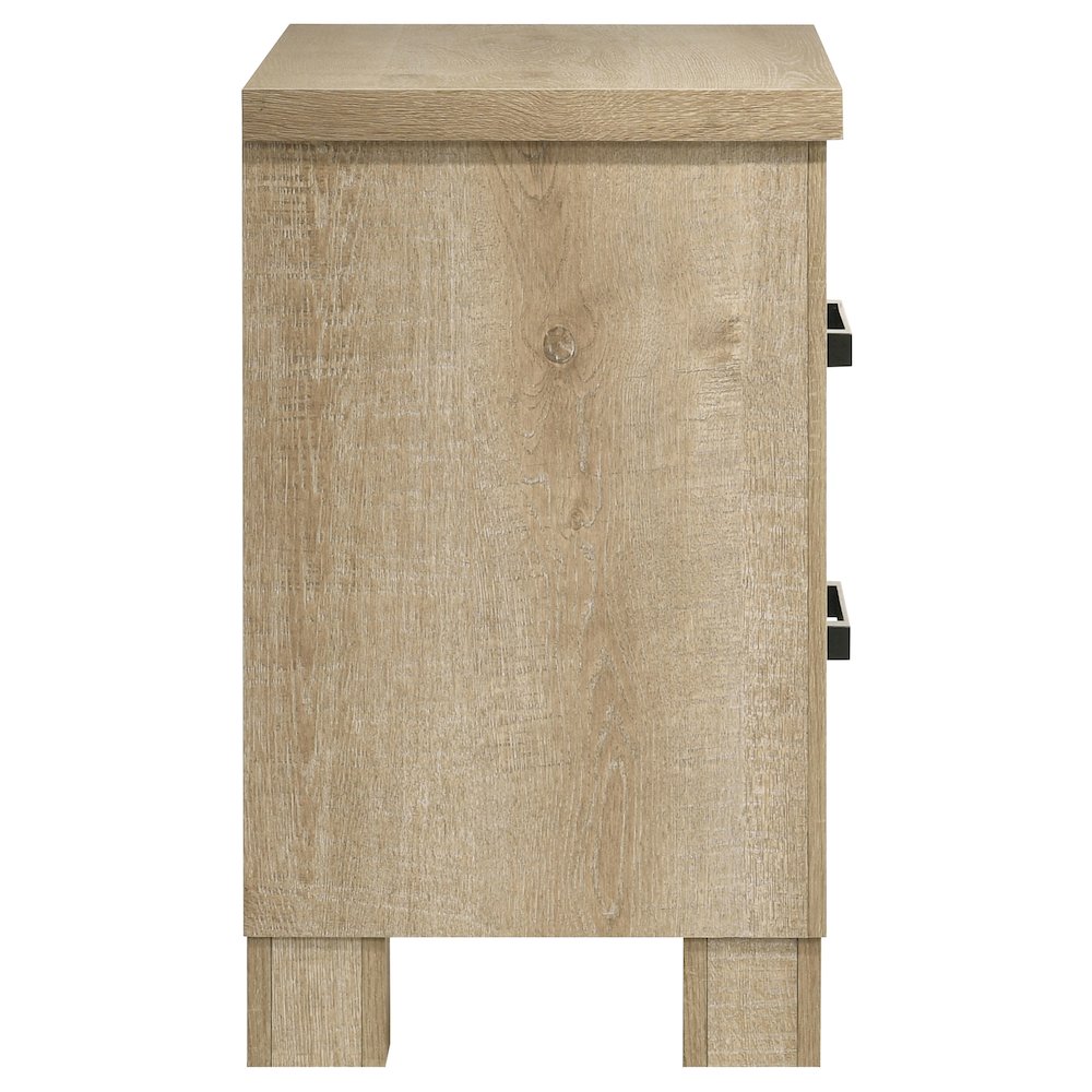 Oakglen 2-drawer Nightstand Bedside Table Weathered Oak. Picture 9