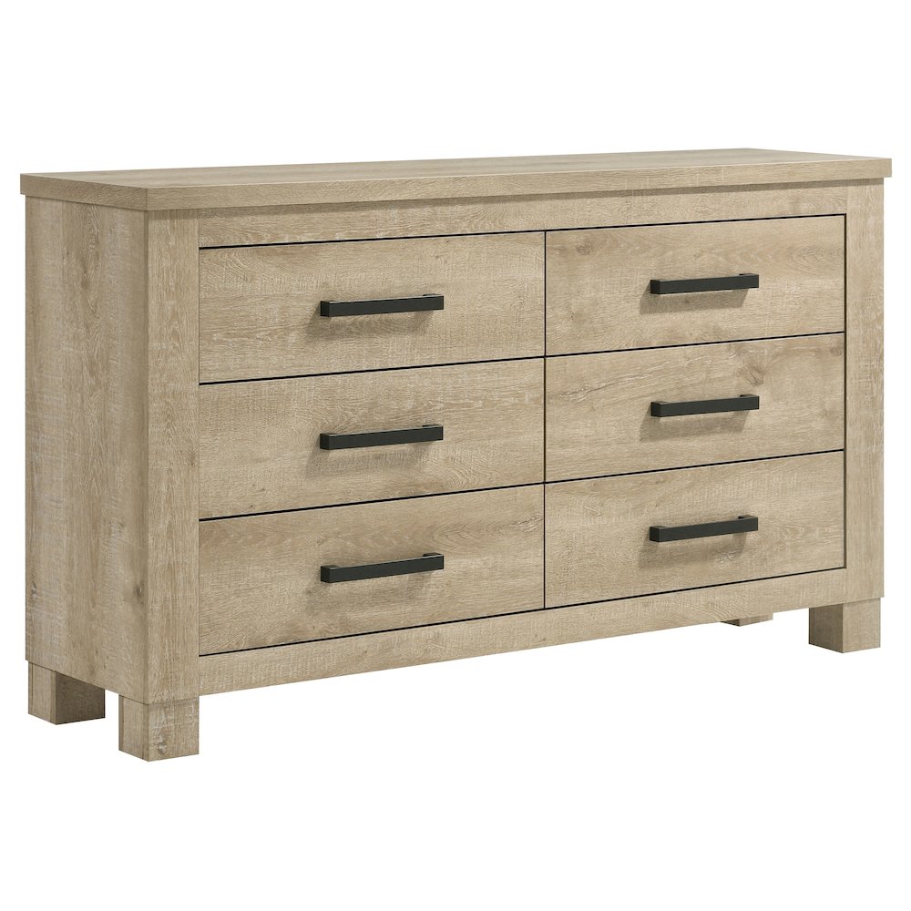 Oakglen 6-drawer Bedroom Dresser Weathered Oak. Picture 1