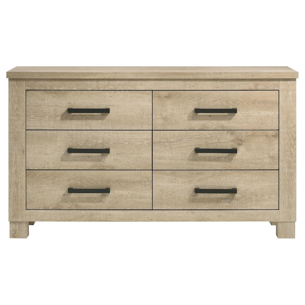 Oakglen 6-drawer Bedroom Dresser Weathered Oak. Picture 3