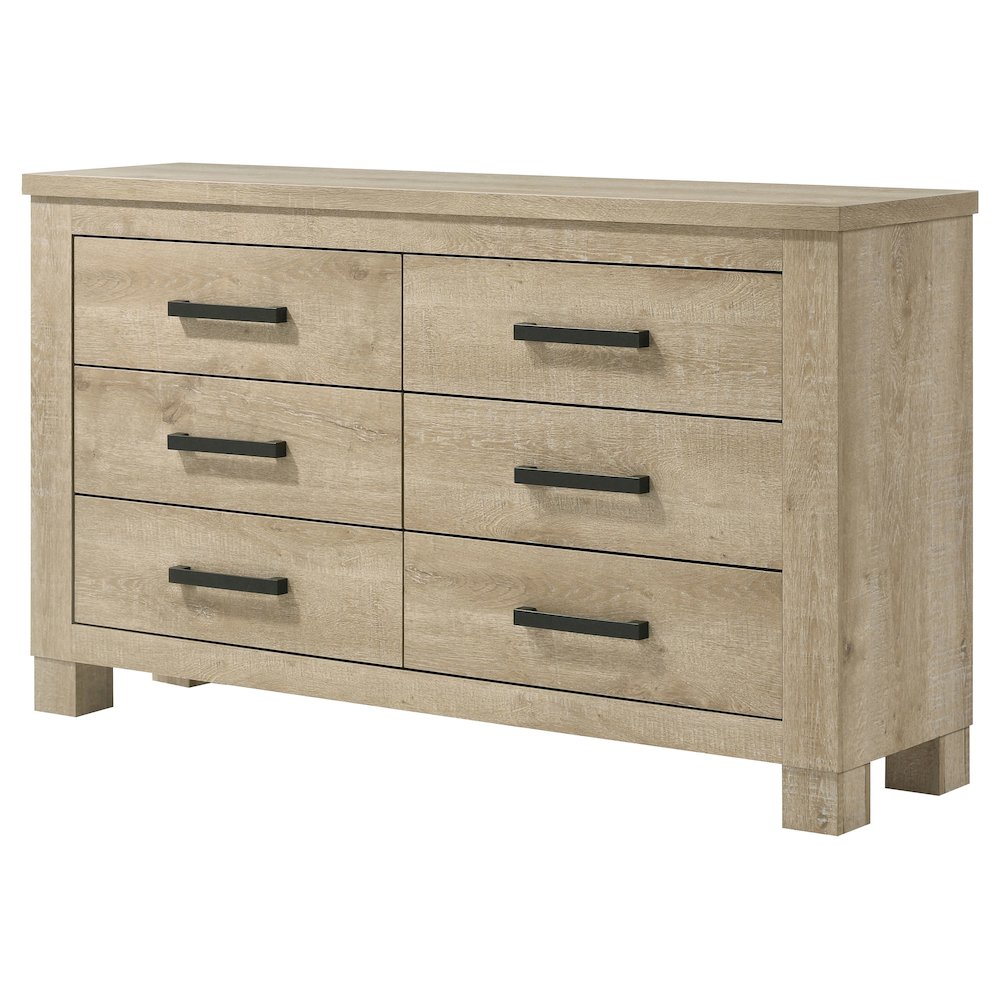 Oakglen 6-drawer Bedroom Dresser Weathered Oak. Picture 4