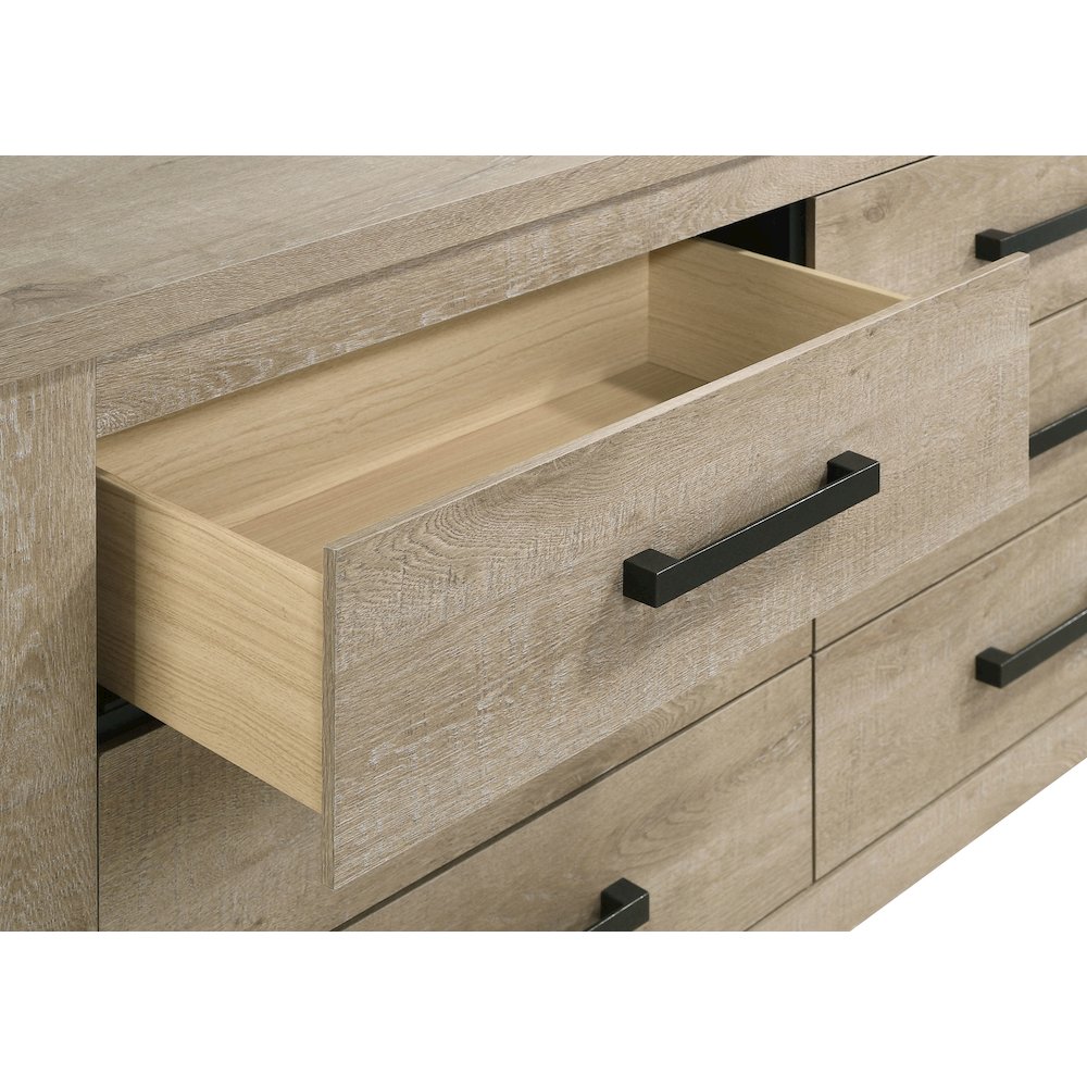 Oakglen 6-drawer Bedroom Dresser Weathered Oak. Picture 10