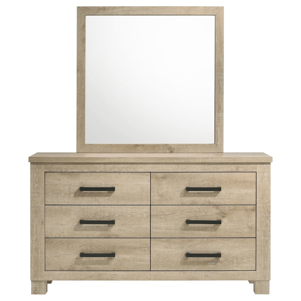Oakglen 6-drawer Bedroom Dresser and Mirror Weathered Oak. Picture 3