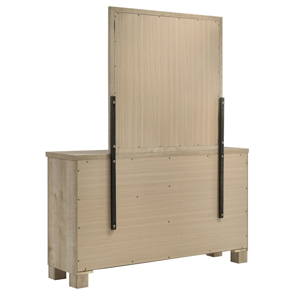 Oakglen 6-drawer Bedroom Dresser and Mirror Weathered Oak. Picture 6