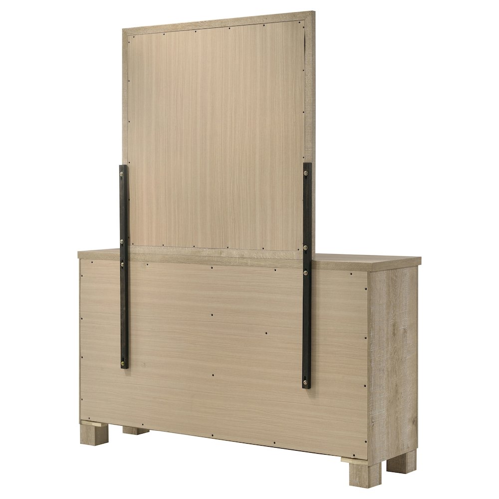 Oakglen 6-drawer Bedroom Dresser and Mirror Weathered Oak. Picture 8