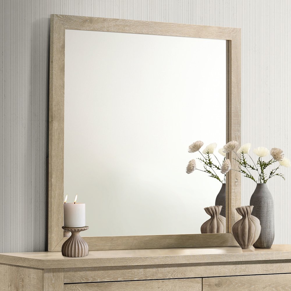Oakglen Dresser Mirror Weathered Oak. Picture 2