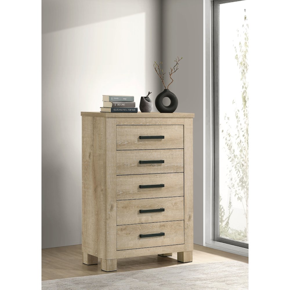 Oakglen 5-drawer Bedroom Chest of Drawers Weathered Oak. Picture 2