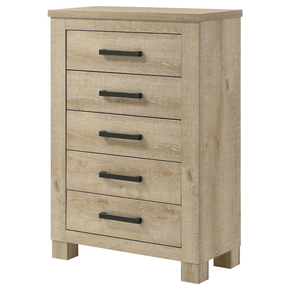 Oakglen 5-drawer Bedroom Chest of Drawers Weathered Oak. Picture 4
