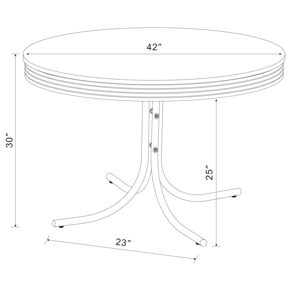 Retro 5-piece Round Dining Table Set White and Red. Picture 8