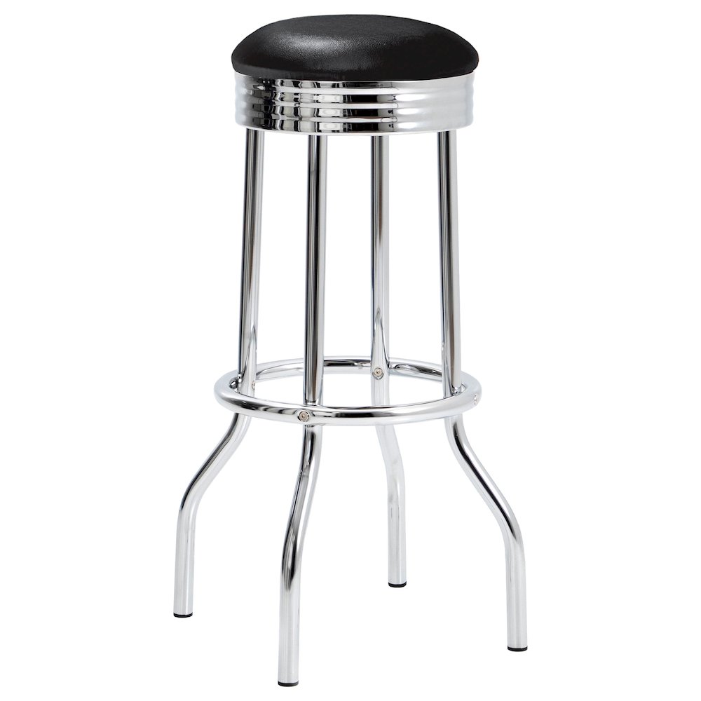 Retro 3-piece Round 1950s Bistro Pub Bar Table Set Black. Picture 4