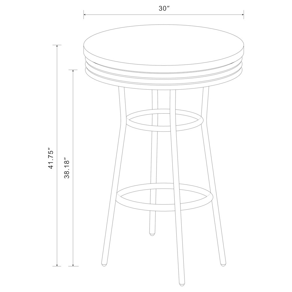 Retro 3-piece Round 1950s Bistro Pub Bar Table Set Black. Picture 6