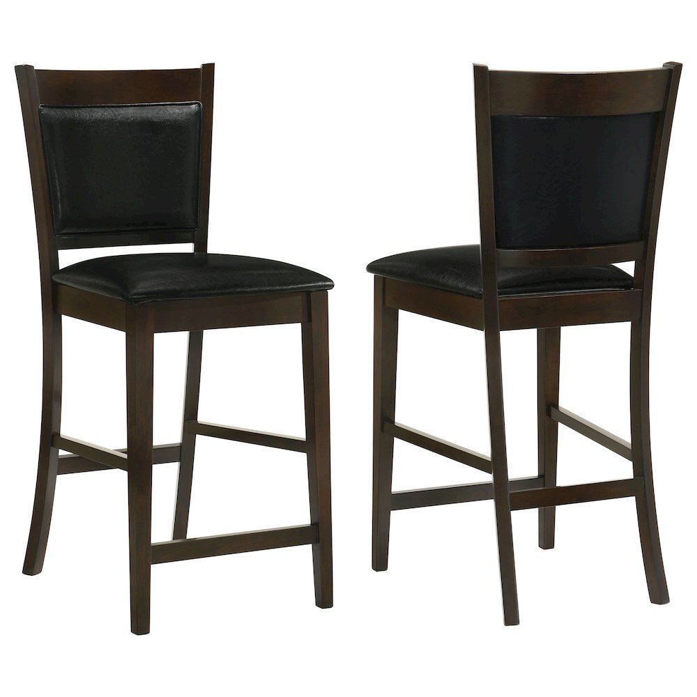 Brown Upholstered Stool Counter Chairs Counter Stools Set of 2. Picture 1