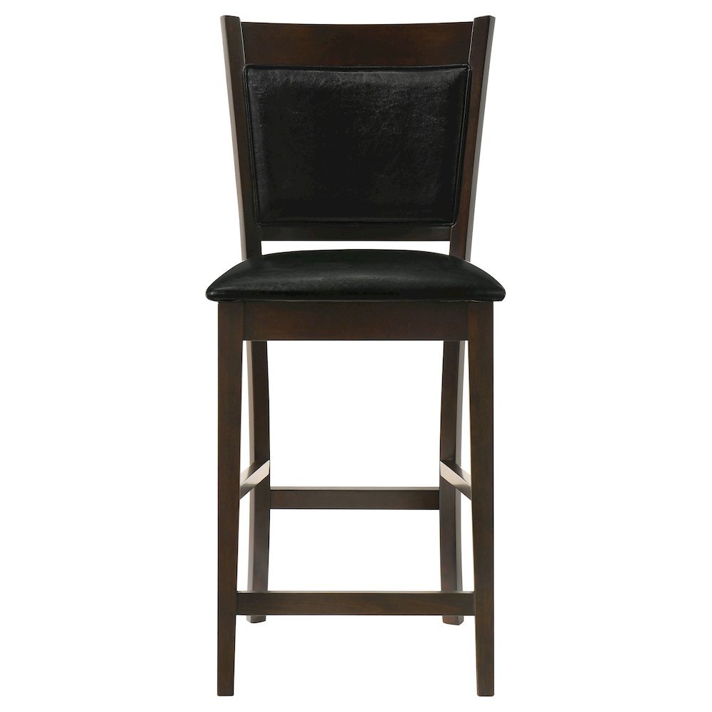 Brown Upholstered Stool Counter Chairs Counter Stools Set of 2. Picture 5