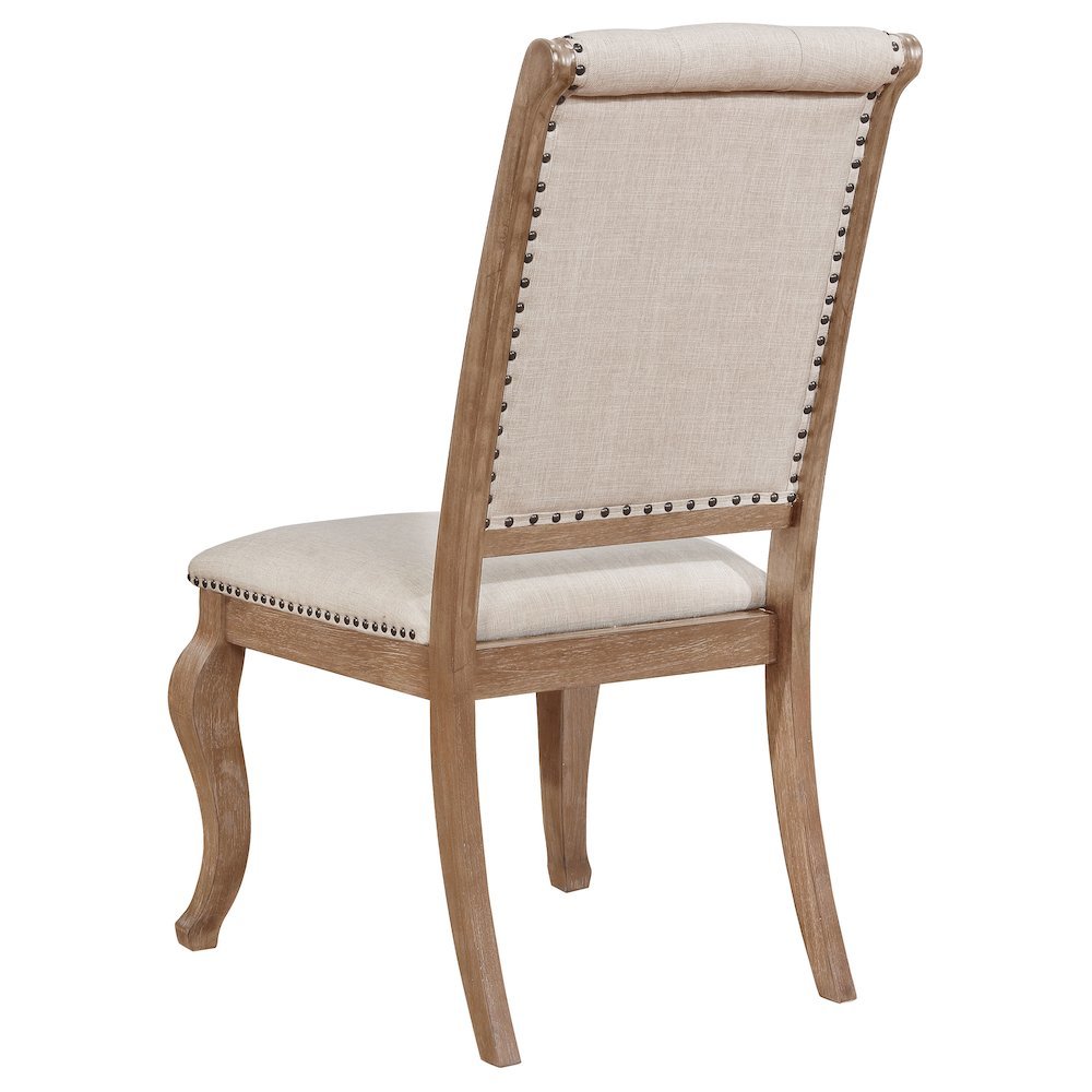 Upholstered Dining Chairs (Set of 2), Button Tufted, Barley Brown. Picture 8
