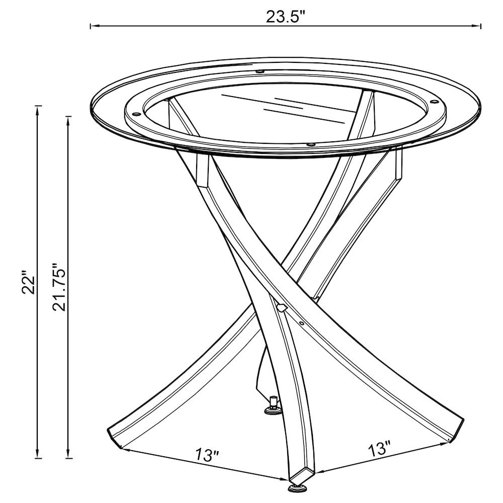 Round End Table, Brass Metal Base, Tempered Glass Top, Elegant Petite Design. Picture 4
