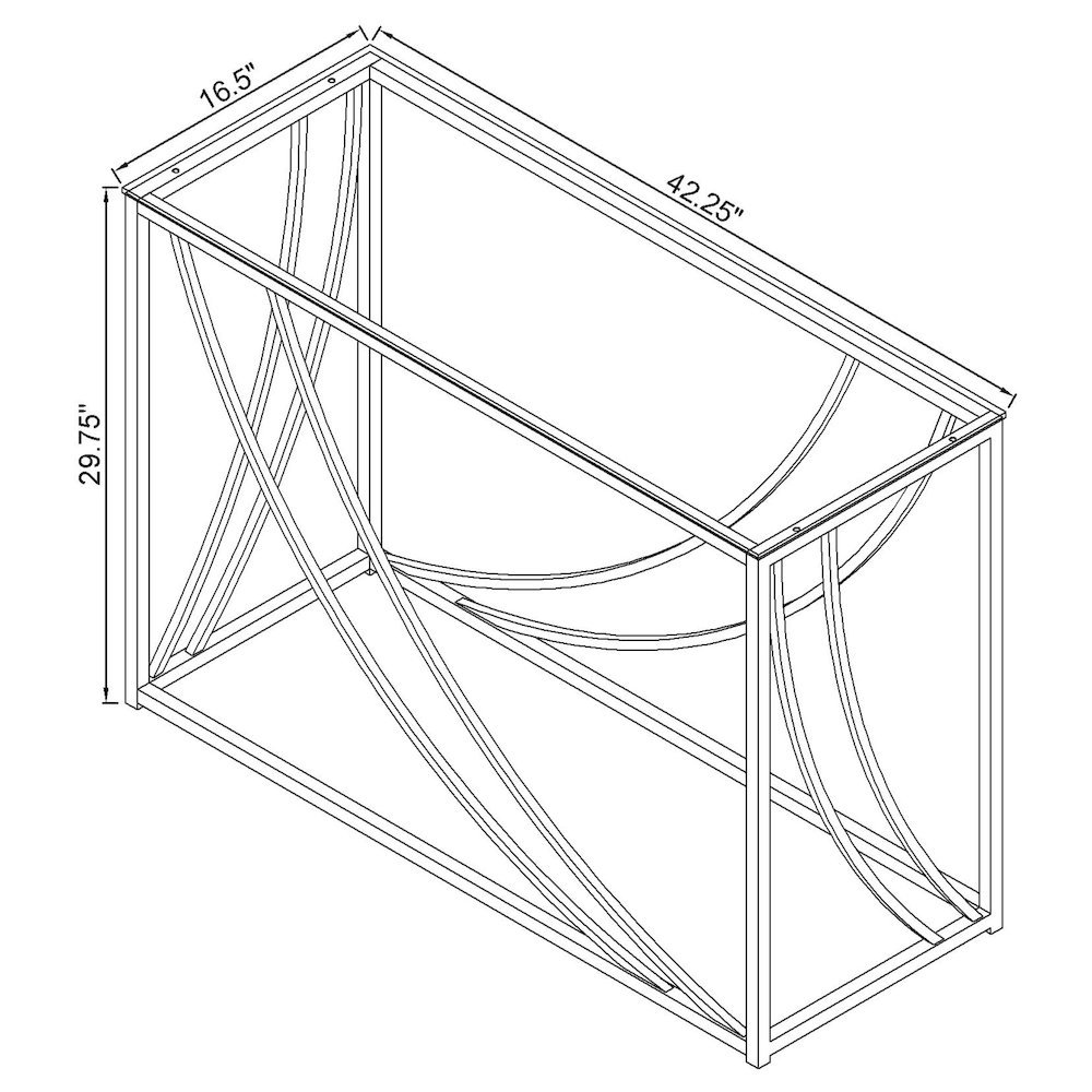 Elegant Console Table, Chrome Accents, Smooth Glass Top, Entryway Accent. Picture 6