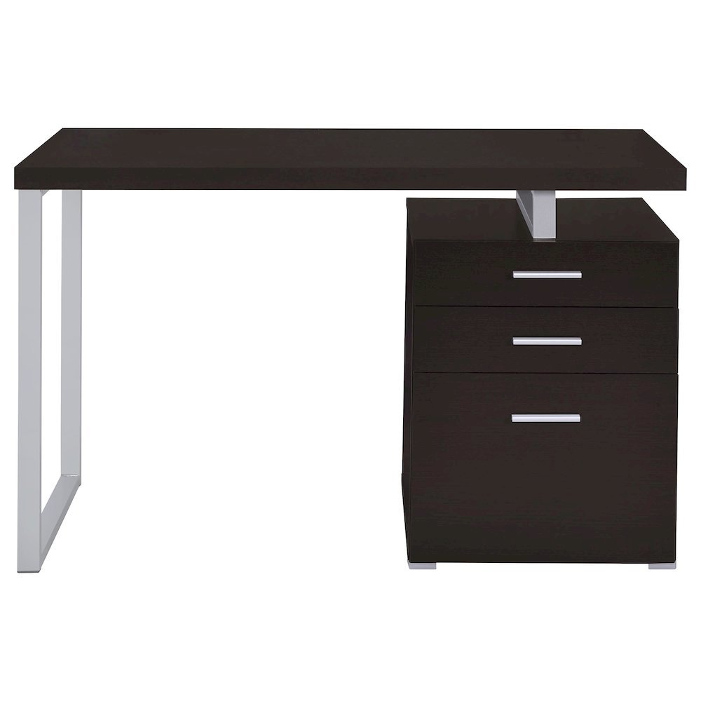 Cappuccino Finish Office Desk with Drawers, Small Writing Desk with File Drawer. Picture 5