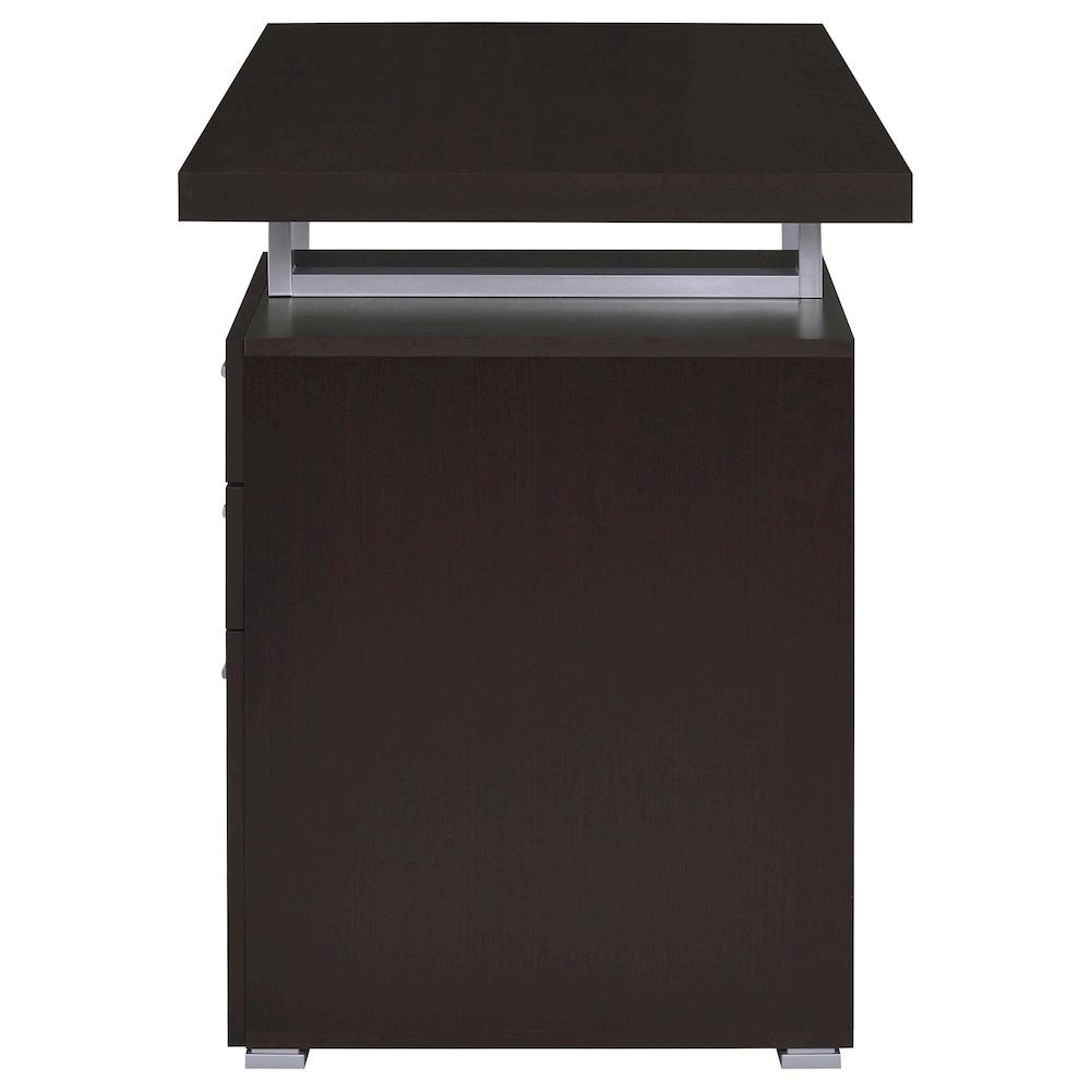 Cappuccino Finish Office Desk with Drawers, Small Writing Desk with File Drawer. Picture 6