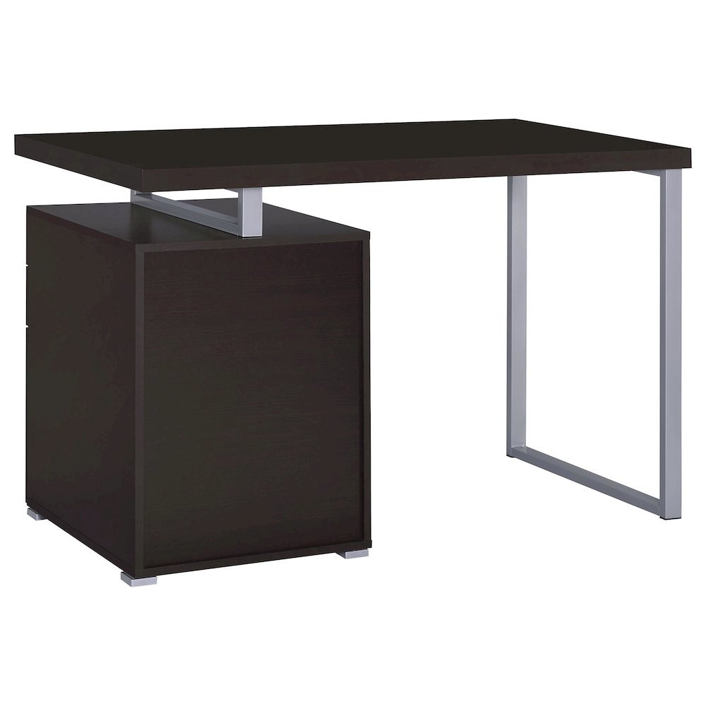 Cappuccino Finish Office Desk with Drawers, Small Writing Desk with File Drawer. Picture 7