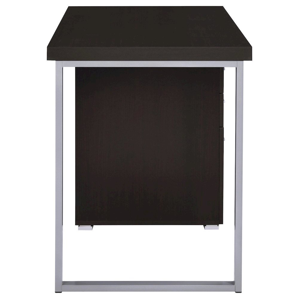 Cappuccino Finish Office Desk with Drawers, Small Writing Desk with File Drawer. Picture 9