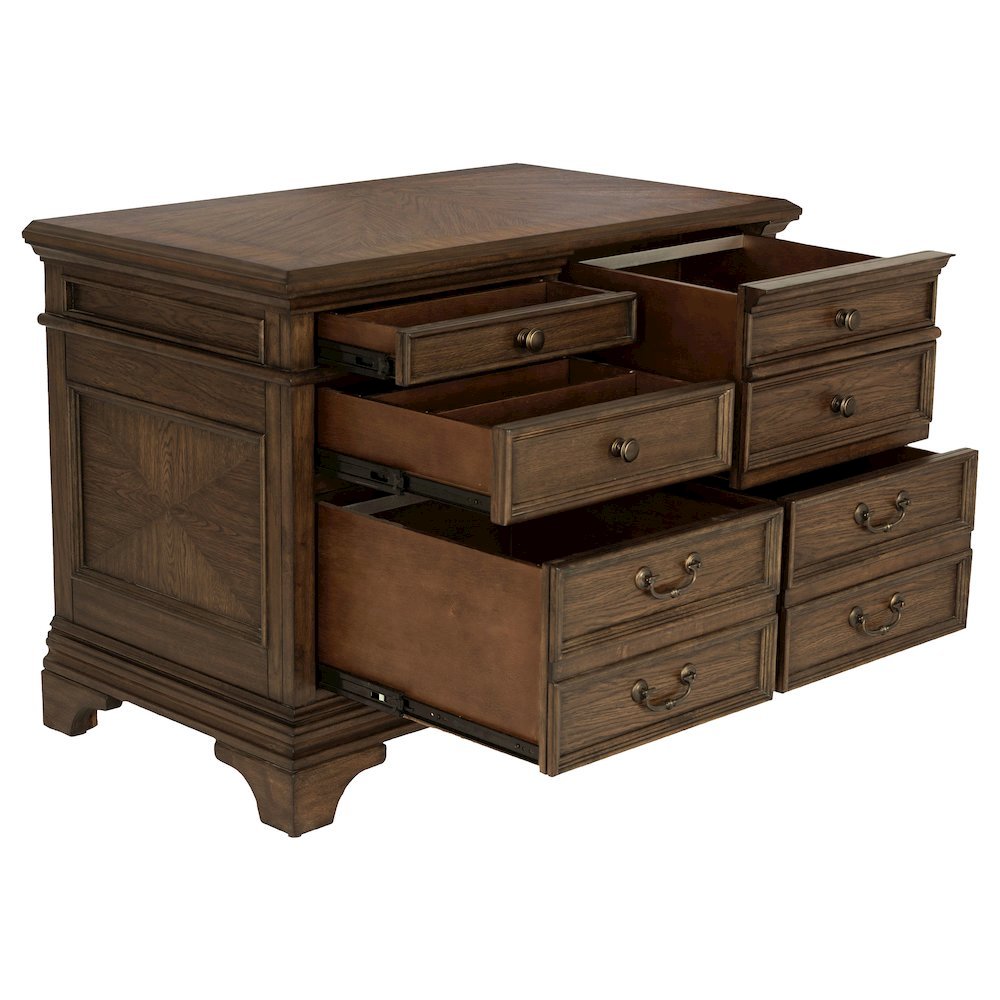 Home Office File Cabinet, Burnished Oak, 5 Drawers, Letter/Legal Size. Picture 4
