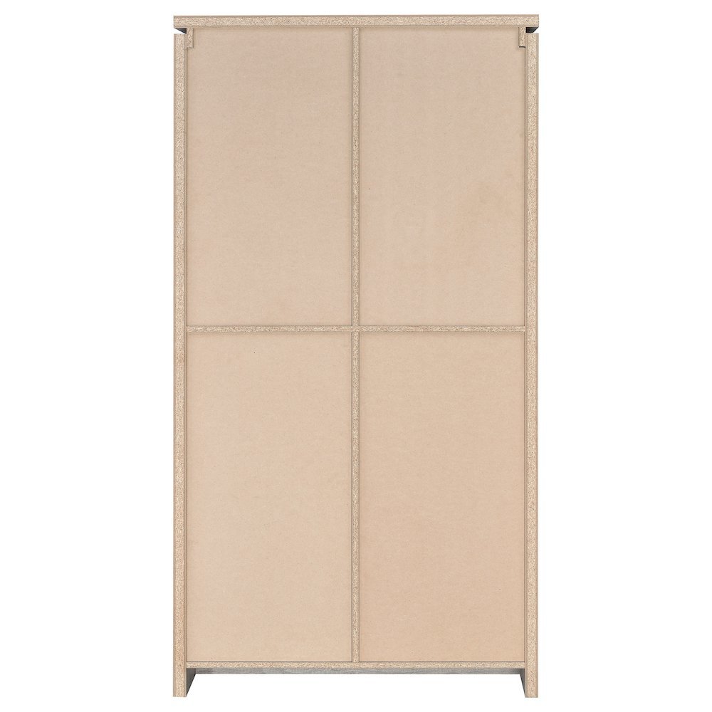 Modern 2-Door Tall Cabinet, Grey Driftwood, Glass Doors, Storage. Picture 7
