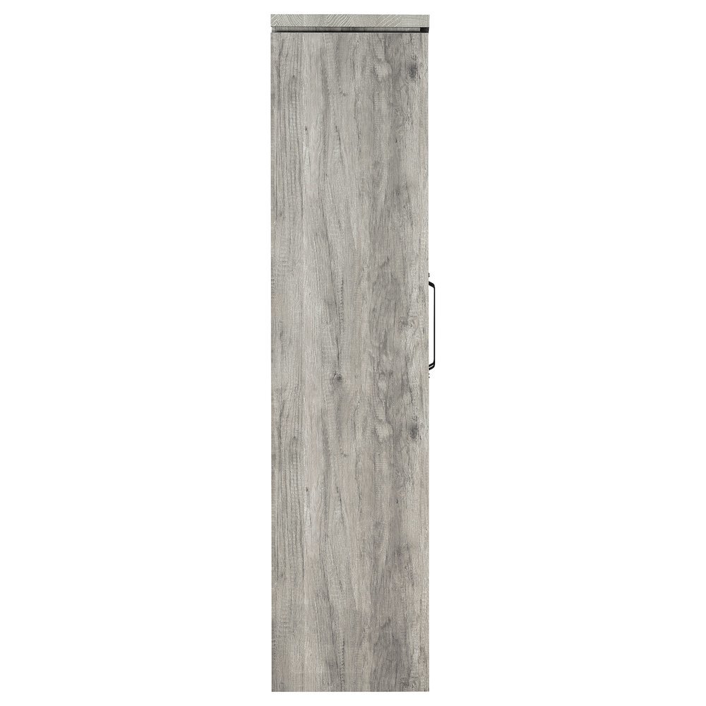 Modern 2-Door Tall Cabinet, Grey Driftwood, Glass Doors, Storage. Picture 8