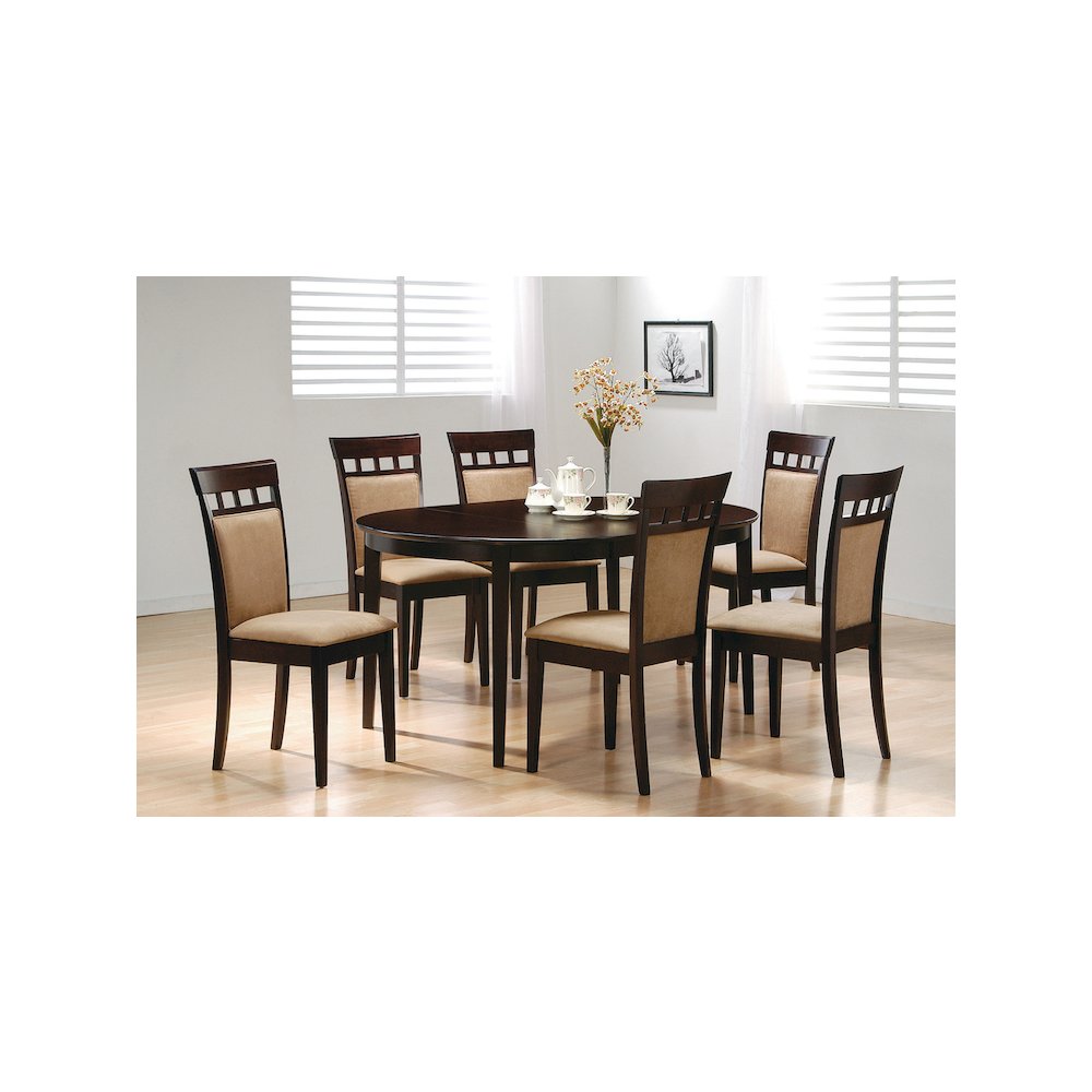 Gabriel 7-piece Extension Leaf Dining Table Set Cappuccino. Picture 10