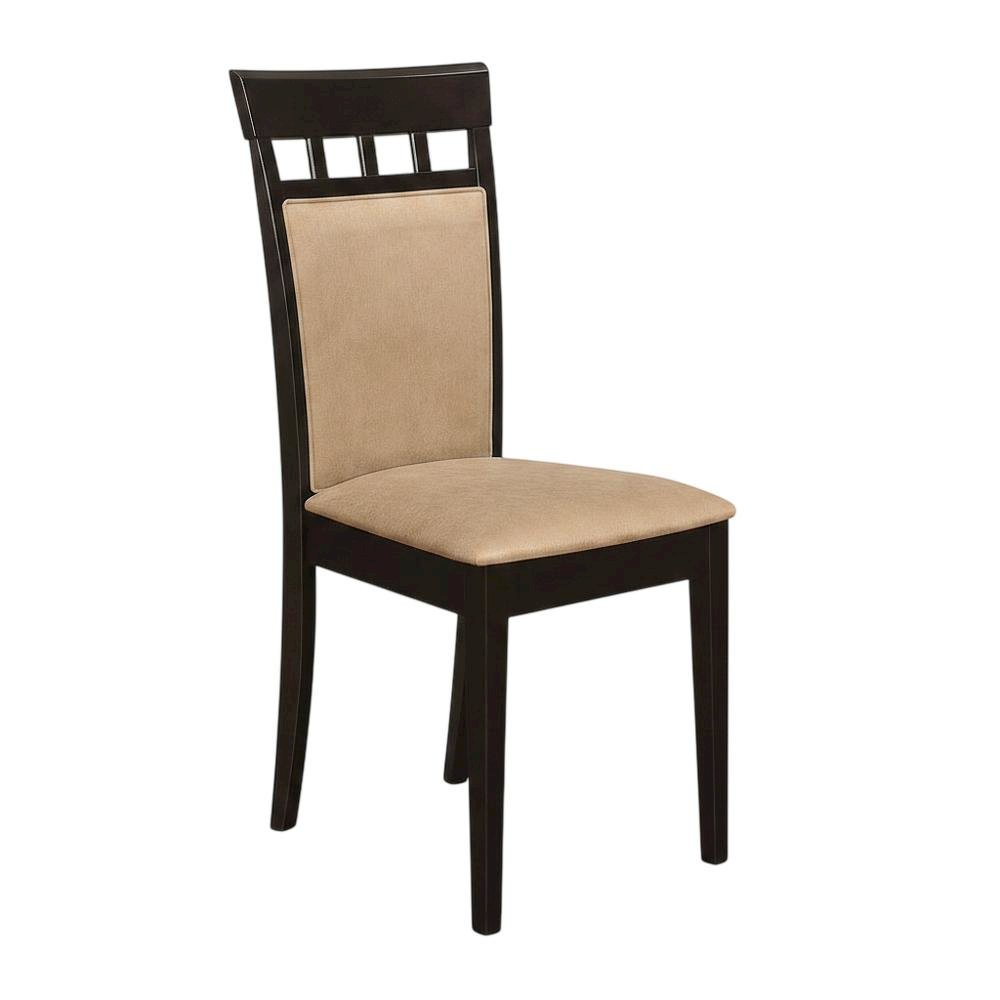 Polyester-Upholstered Wood Dining Side Chair with Closed Back, Set of 2. Picture 3