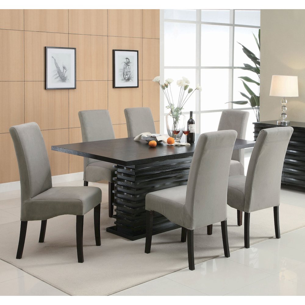 Stanton 7-piece Rectangular Dining Table Set Grey. Picture 5