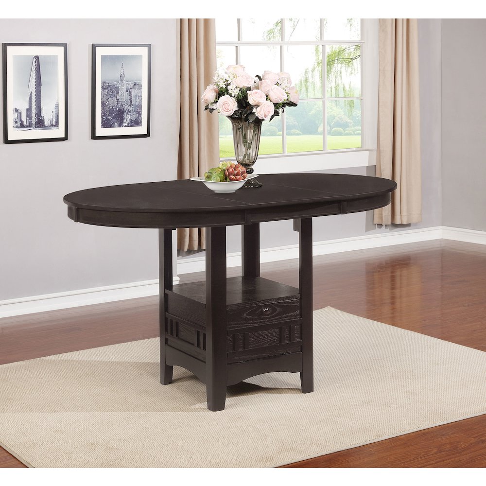 Lavon Oval 60-inch Extension Counter Dining Table Espresso. Picture 8